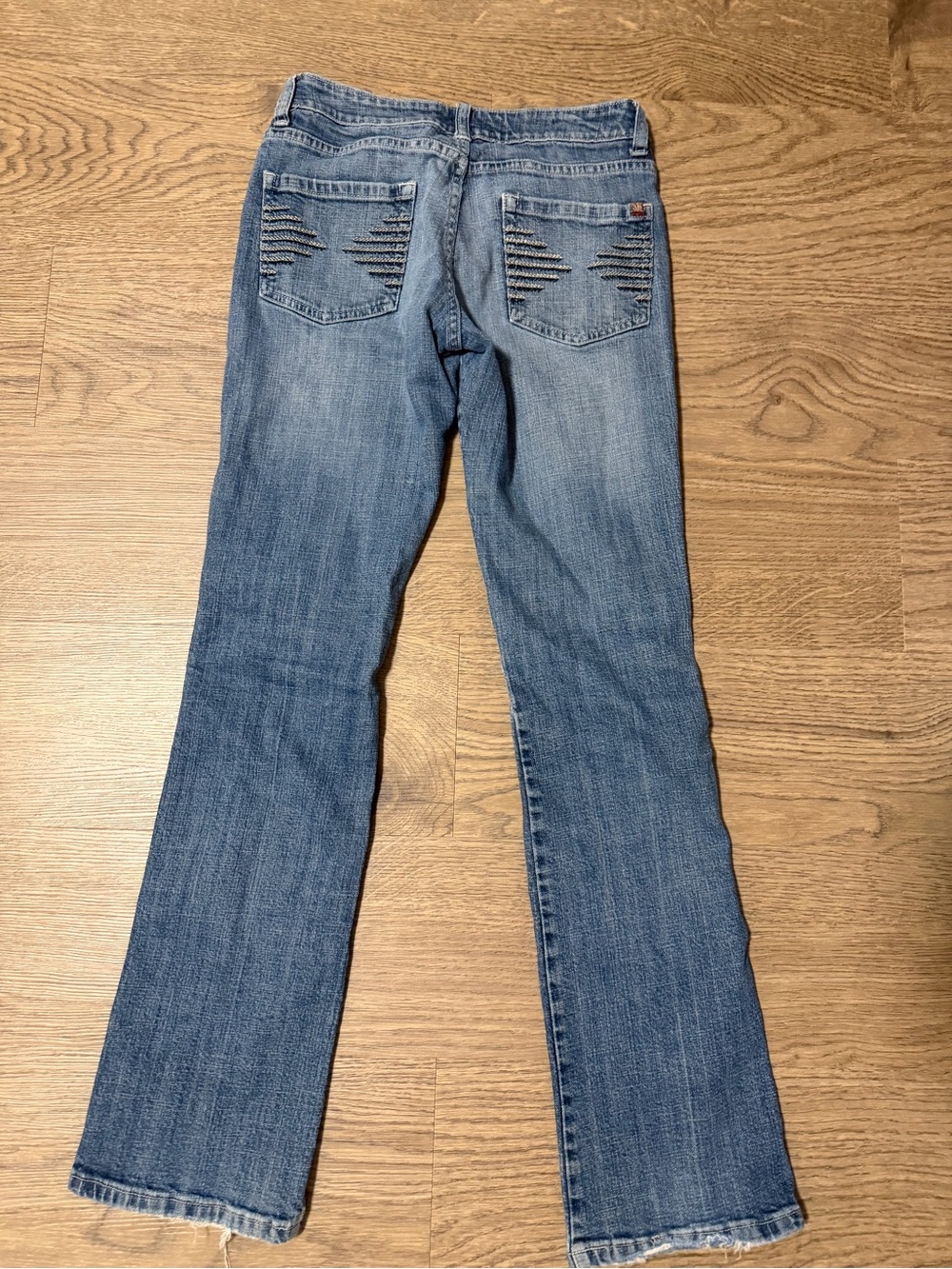 Vintage SB denim Women's Medium Blue Bootcut Jeans with Back Pocket Stitching